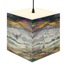 Alaskan Panorama Cube Lamp, Caribou, Butterfly, and Owl Lamp