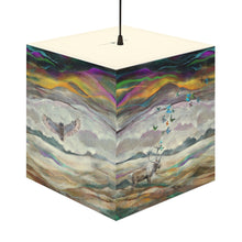 Alaskan Panorama Cube Lamp, Caribou, Butterfly, and Owl Lamp