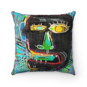 Basquiat-Inspired Urban Style Square Throw Pillow